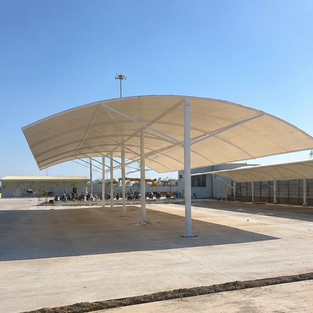 Minda Car Parking tensile structure, Ekra Decor &mdash; photograph 3